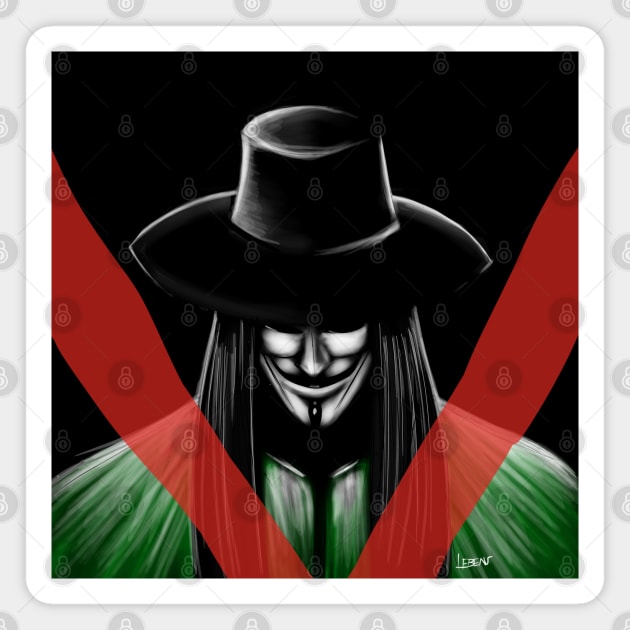 v for vendetta anonymous warrior Magnet by jorge_lebeau